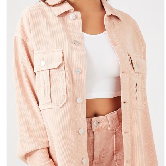 Forever 21 Jackets & Blazers - Forever 21 Corduroy Light Pink Shacket